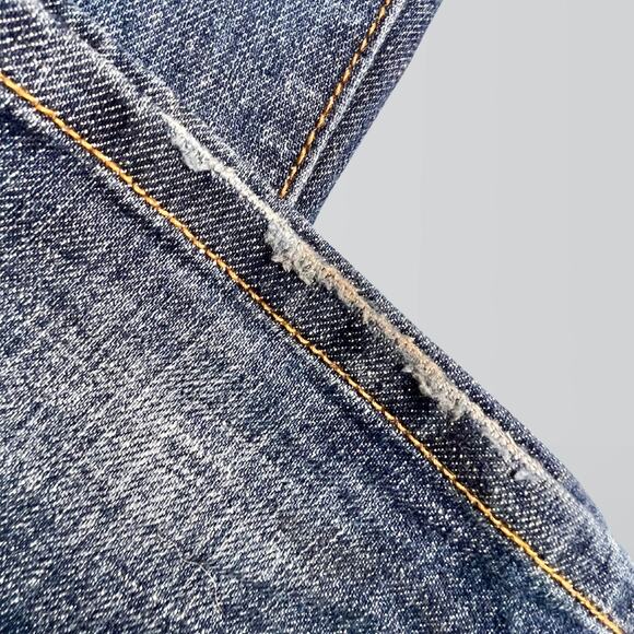 Vintage Seven7 Boot Cut Mid Rise Distressed Details Blue Jeans - Picture 6 of 7